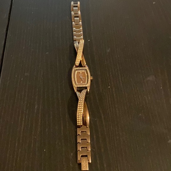 DKNY watch. Removable links to adjust for size. Dark bronze and crystals. - Picture 1 of 4